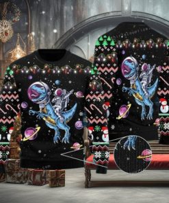 Astronauts Ride A T Rex In Space With The Planet Ugly Sweater Party