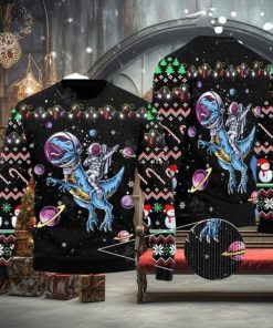 Astronauts Ride Rex In Space With The Planet Ugly Christmas Sweater Gift For Men And Women