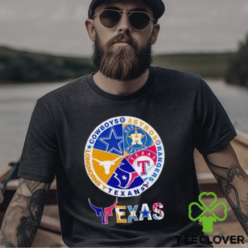 Astros Rangers Texans Longhorns Cowboys Texas logo shirt