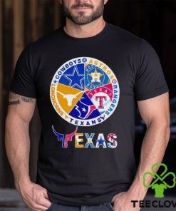 Astros Rangers Texans Longhorns Cowboys Texas logo shirt