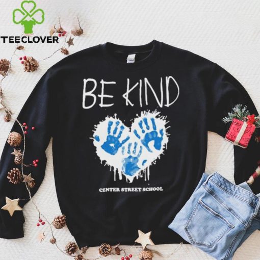 Athlete logos be kind center street school T shirt