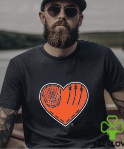 Athlete logos glove heart t shirt