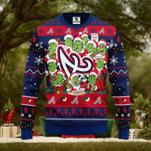 Atlanta Braves 12 Grinch Xmas Day Christmas Ugly Sweater