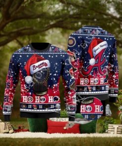 Atlanta Braves 2023 World Series Champions Ho Ho Ho 3D Ugly Christmas Sweater Jumper