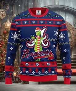 Atlanta Braves Funny Grinch Christmas Ugly Sweater