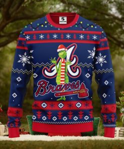 Atlanta Braves Funny Grinch Christmas Ugly Sweater