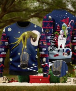 Atlanta Braves Grinch World Series Champions Ugly Christmas Sweater