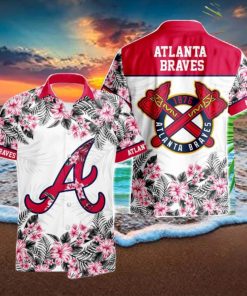 Atlanta Braves Hibiscus Plumeria Flower 3D Printed Hawaiian Shirt