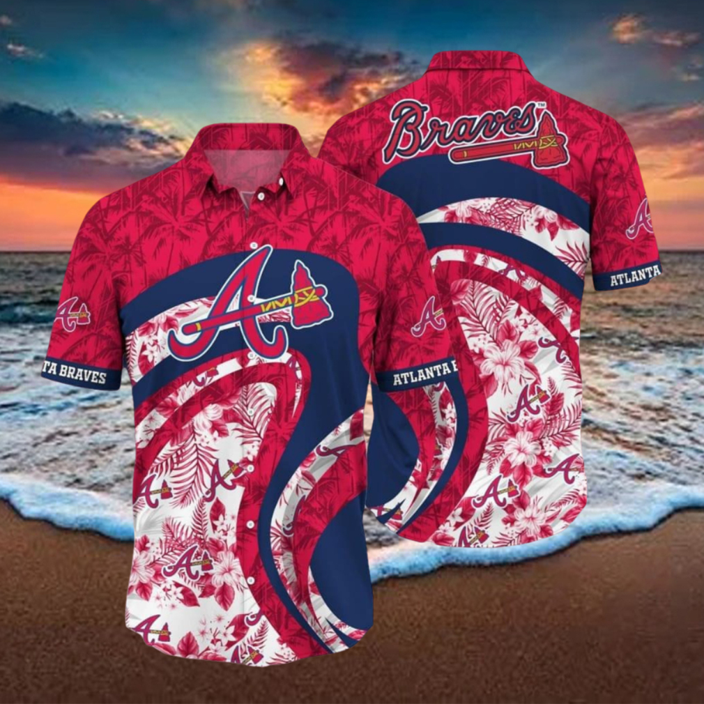Atlanta Braves MLB Palm 3D Hawaiian Shirt For Men Women Atlanta Braves MLB Palm 3D Hawaiian Shirt For Men Women