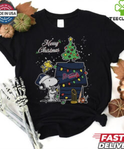 Atlanta Braves Merry Christmas With Snoopy Baby T Shirt