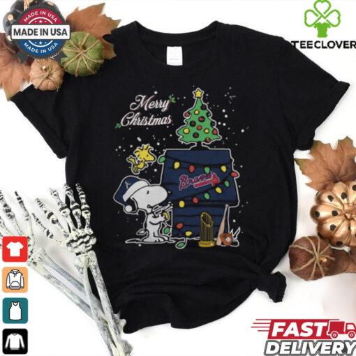 Atlanta Braves Merry Christmas With Snoopy Baby T Shirt