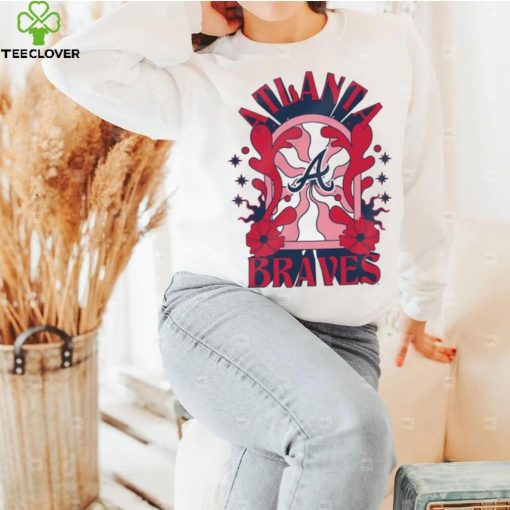 Atlanta Braves New Era White Oversized Ringer T Shirt
