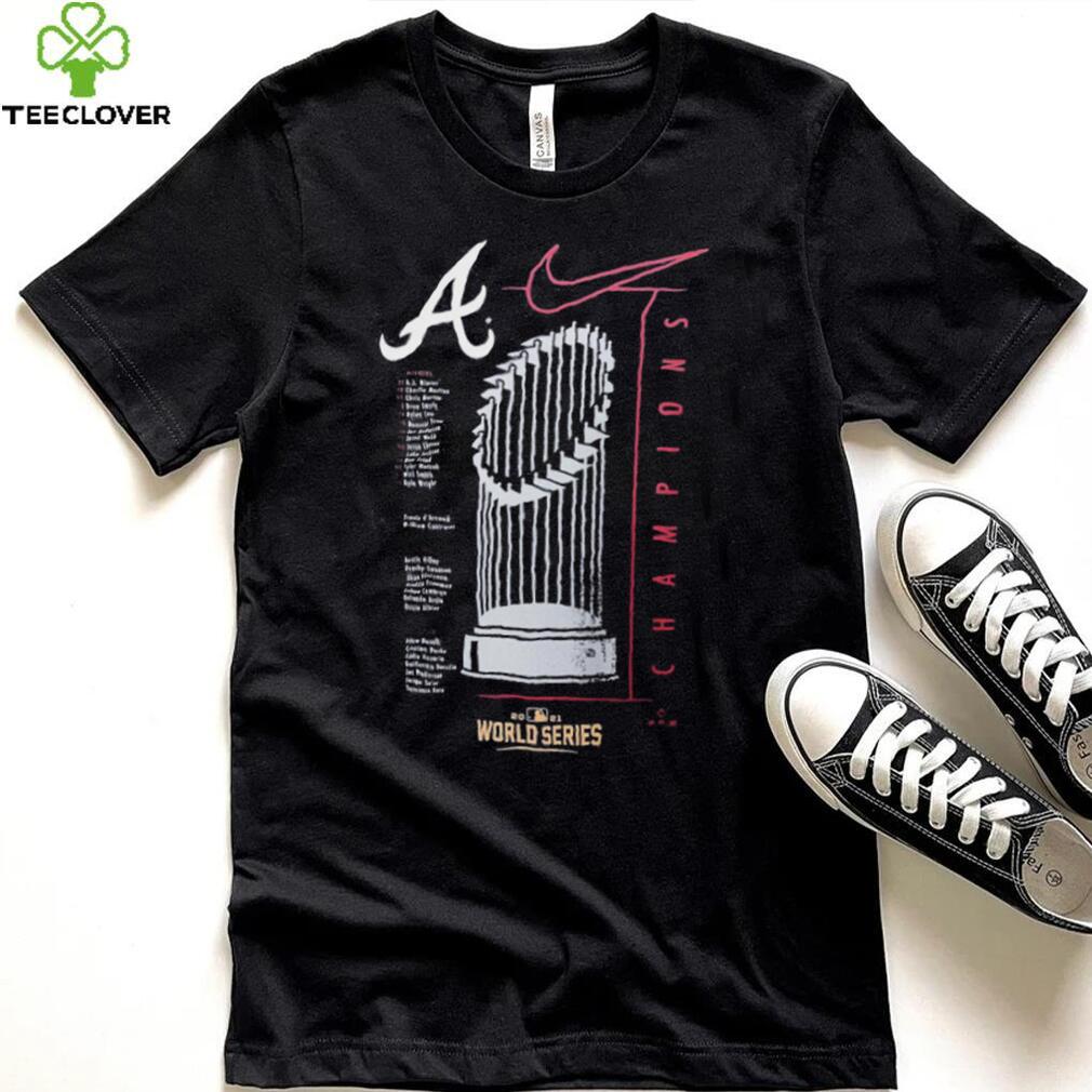 Atlanta Braves Nike 2021 World Series Champions Just Roster T Shirt Atlanta Braves Nike 2021 World Series Champions Just Roster T Shirt