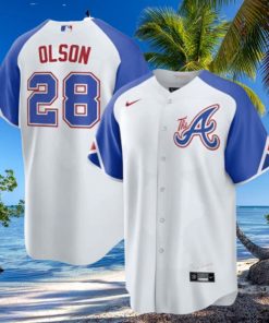 Atlanta Braves Nike Official Replica City Connect Jersey Mens Olson 28