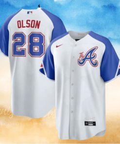 Atlanta Braves Nike Official Replica City Connect Jersey Mens Olson 28