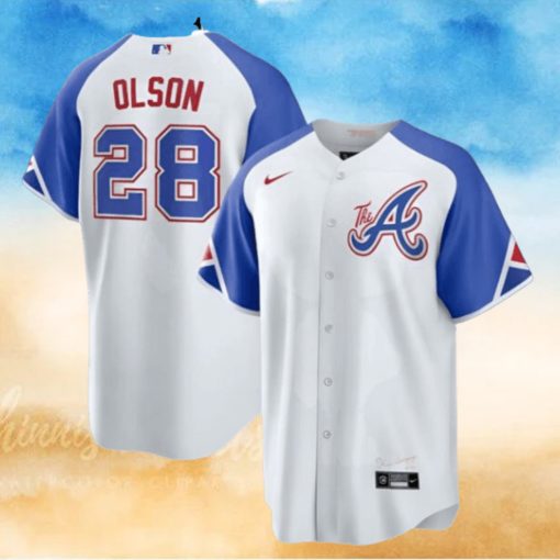 Atlanta Braves Nike Official Replica City Connect Jersey Mens Olson 28