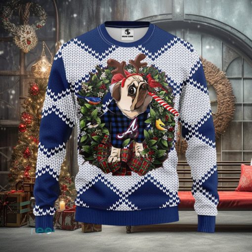 Atlanta Braves Pub Dog Christmas Ugly Sweater