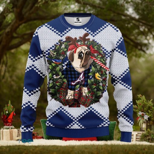 Atlanta Braves Pub Dog Christmas Ugly Sweater