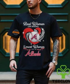 Atlanta Braves Real Women Love Baseball Smart Women Love The Atlanta Heart Diamonds Shirt
