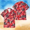 Baltimore Orioles Red Hibiscus Caro Black Background 3D Hawaiian Shirt