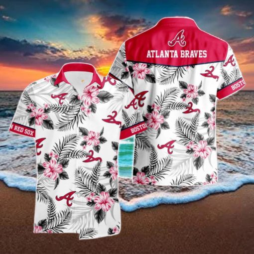 Atlanta Braves Tropical Floral Logo Hawaiian Shirt