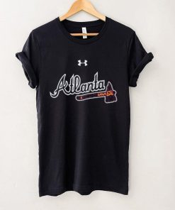 Atlanta Braves Under Armour Women's Passion Road Team Font Scoop Performance Tri Blend T Shirt