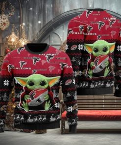 Atlanta Falcon Baby Yoda For American Football Fans Ugly Sweater Party