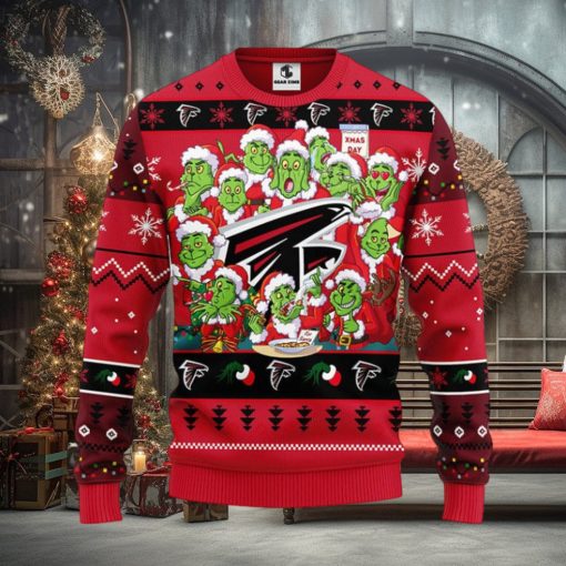 Atlanta Falcons 12 Grinch Xmas Day Christmas Ugly Sweater