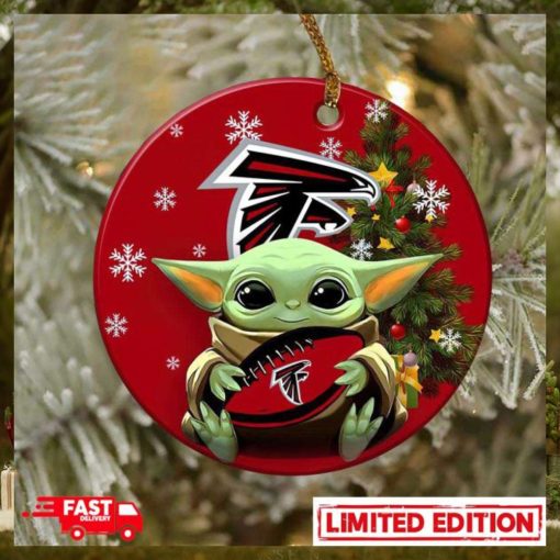 Atlanta Falcons Baby Yoda NFL 2023 Christmas Tree Decorations Ornament