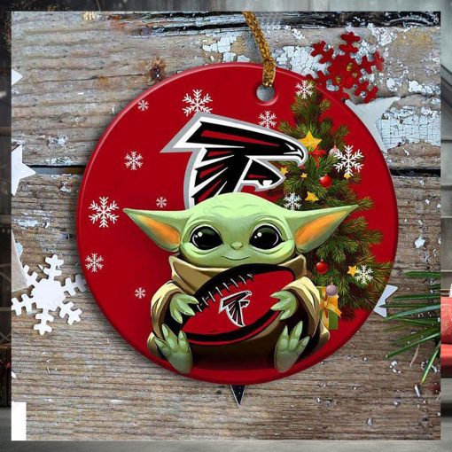 Atlanta Falcons Baby Yoda Ornament Christmas Tree Decorations NFL Gifts