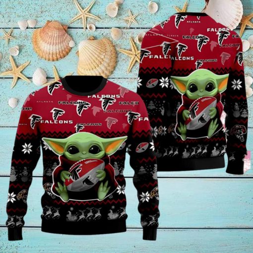 Atlanta Falcons Baby Yoda Ugly Christmas Sweater