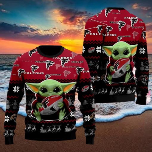 Atlanta Falcons Baby Yoda Ugly Christmas Sweater