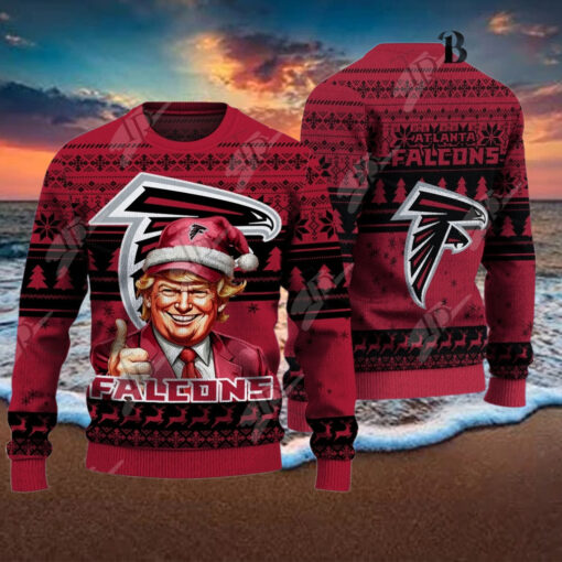 Atlanta Falcons Christmas Donald Trump Knitted Sweater