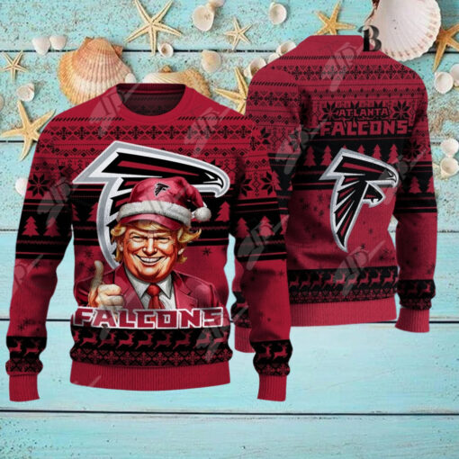 Atlanta Falcons Christmas Donald Trump Knitted Sweater