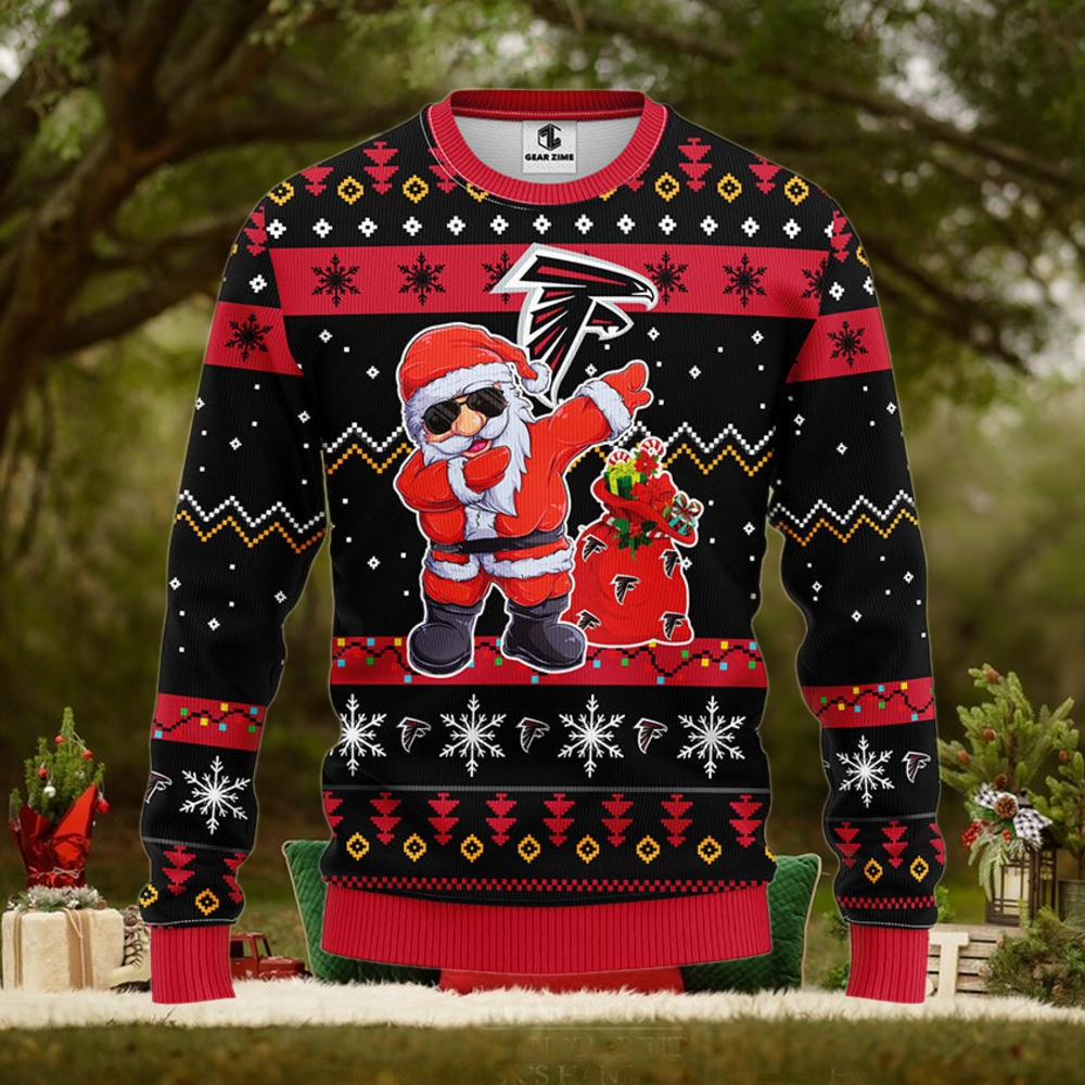 Atlanta Falcons Dabbing Santa Claus Ugly Christmas Sweater Atlanta Falcons Dabbing Santa Claus Ugly Christmas Sweater