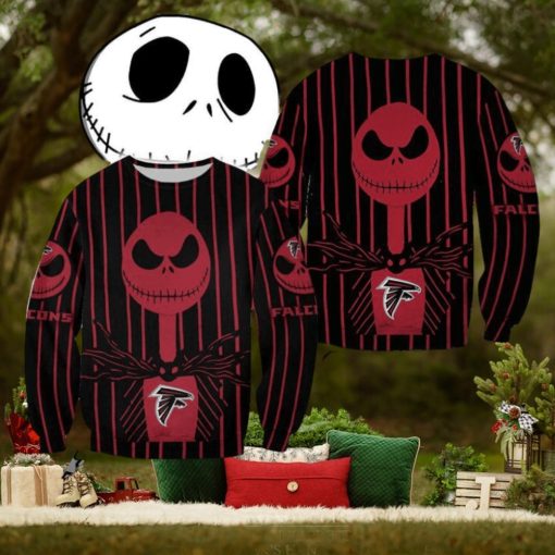 Atlanta Falcons Jack Skellington Season Christmas Ugly Sweater Halloween For Men And Women