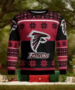 Atlanta Falcons Logo Big Snowflake Pattern Ugly Christmas Sweater