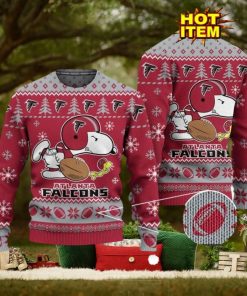 Atlanta Falcons Logos American Football Snoopy Dog Ugly Christmas Sweater Funny Christmas Gift For Sport Fans