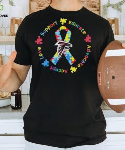 Atlanta Falcons Love Support Educate Advocate Accept Autism Awareness Shirt