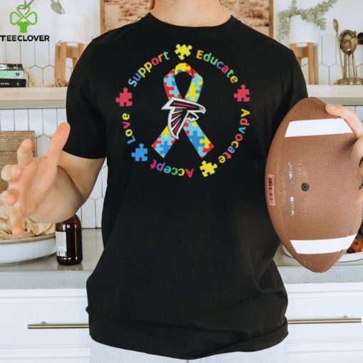 Atlanta Falcons Love Support Educate Advocate Accept Autism Awareness Shirt