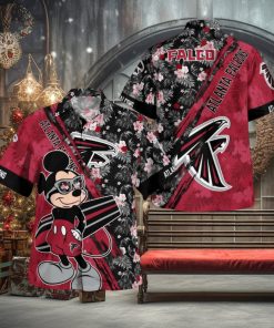 Atlanta Falcons Mickey Mouse Floral Short Sleeve Hawaii Shirt