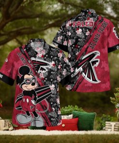 Atlanta Falcons Mickey Mouse Floral Short Sleeve Hawaii Shirt