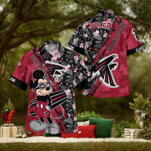 Atlanta Falcons Mickey Mouse Floral Short Sleeve Hawaii Shirt