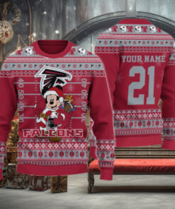 Atlanta Falcons Mickey Mouse Santa Ugly Christmas Sweater