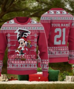 Atlanta Falcons Mickey Mouse Santa Ugly Christmas Sweater