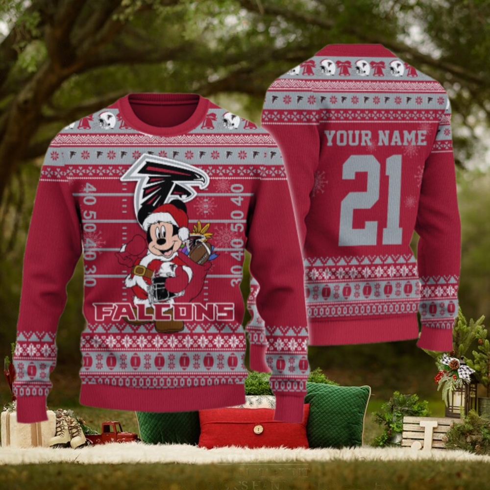 Atlanta Falcons Mickey Mouse Santa Ugly Christmas Sweater Atlanta Falcons Mickey Mouse Santa Ugly Christmas Sweater