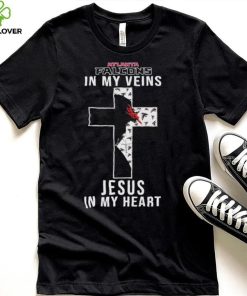 Atlanta Falcons NFL In My Veins Jesus In My Heart Cross 2024 T Shirt