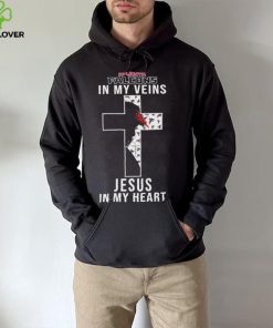 Atlanta Falcons NFL In My Veins Jesus In My Heart Cross 2024 T Shirt