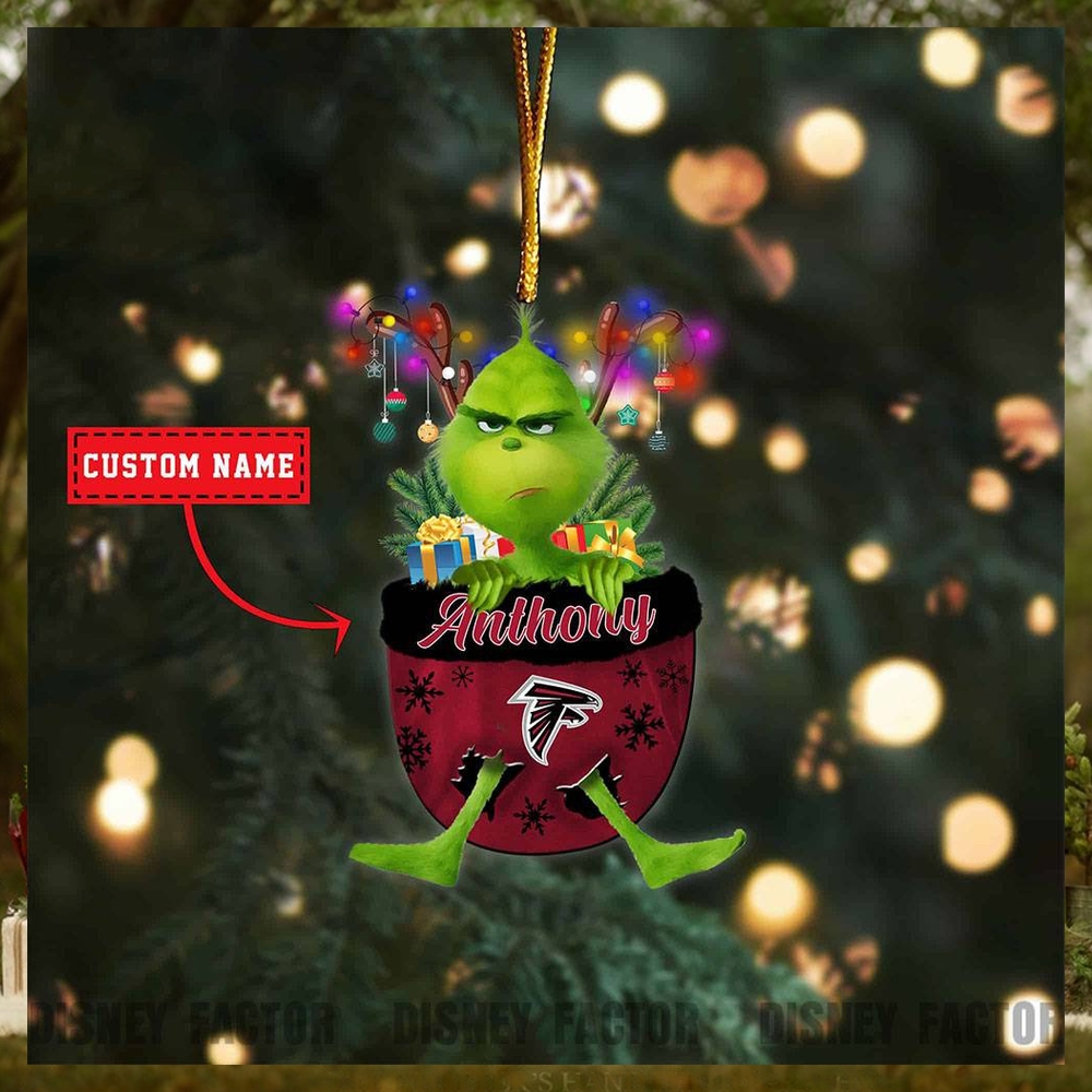 Atlanta Falcons Ornaments, Grinch Christmas Ornament, Nfl Football Christmas Atlanta Falcons Ornaments, Grinch Christmas Ornament, Nfl Football Christmas