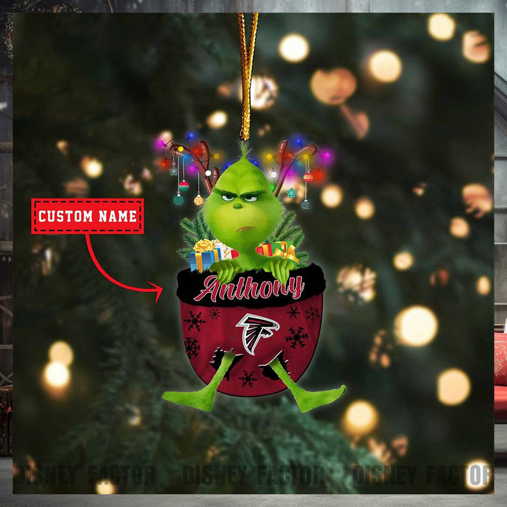 Atlanta Falcons Ornaments, Grinch Christmas Ornament, Nfl Football Christmas Atlanta Falcons Ornaments, Grinch Christmas Ornament, Nfl Football Christmas